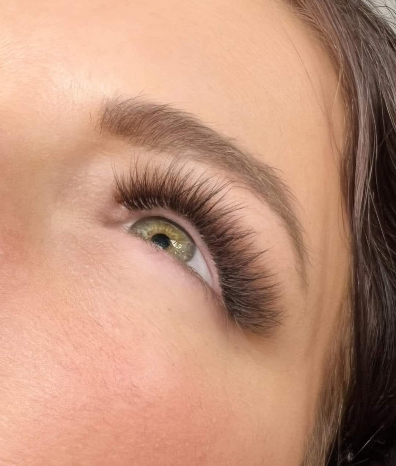 Close-up of beautiful lash extensions by Sheila