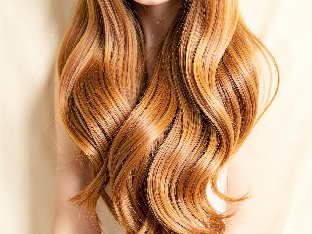 Long, flowing hair extensions styled in soft waves