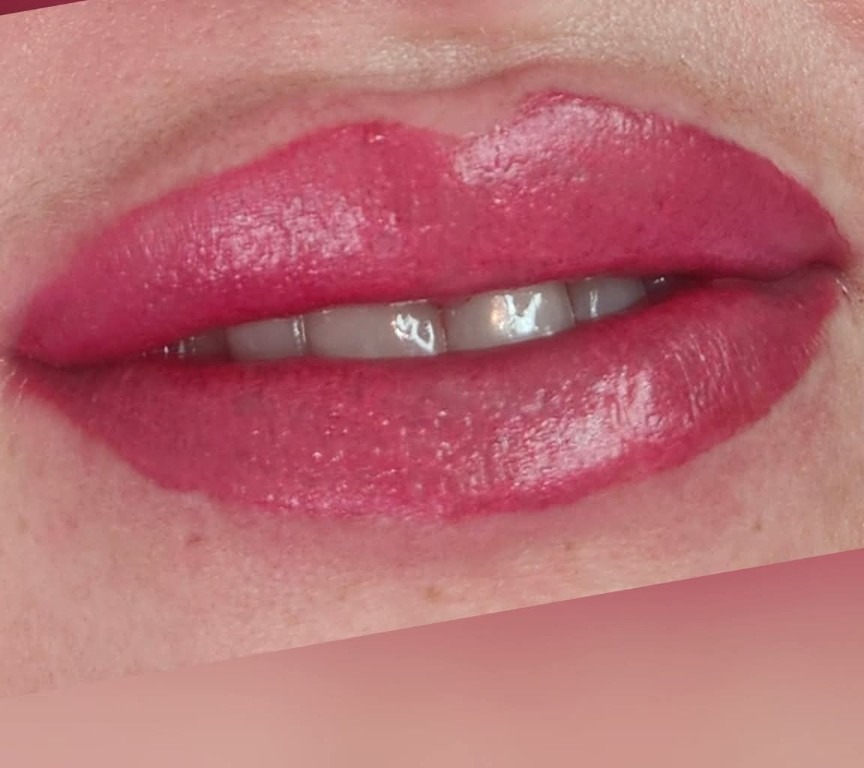 Immediately after permanent lip color — soft, defined enhancement