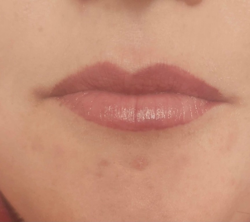 Healed permanent lip color result — soft, natural-looking tone